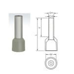 Втулков накрайник 2.50x8 мм (E-2508), СИВ