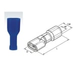 Кабелна обувка женска 4.8х0.8 мм (FDFD2-187), изолирана, СИН