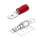 Кабелна обувка мъжка 6.3х0.8 мм (MDD1-250), ЧЕРВЕН