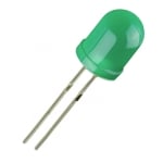 LED мигащ 10 мм MBL-100631, GaP 565nm 10mcd, ЗЕЛЕН дифузен