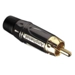 RCA мъжки, кабелен, AMPHENOL ACPL-CBK, ЧЕРЕН
