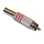 RCA мъжки, кабелен, МЕТАЛ (12х27 мм), ЧЕРВЕН