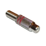 RCA женски, кабелен, МЕТАЛ (10.5х19 мм), ЧЕРВЕН