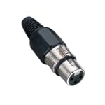 Съединител XLR 3P, женски, кабелeн, PVC капачка, L=69 мм