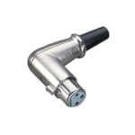 Съединител XLR 3P, женски, кабелeн, ъглов