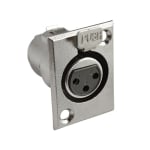 Съединител XLR 3P, женски, панелeн