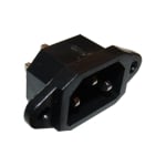 Букса захранваща AC, 3P мъжка, панелна (IEC60320 C14)