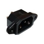 Букса захранваща AC, 3P мъжка, панелна (IEC60320 C14)