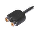 Преход 6.3 мм МОНО мъжки, 2x RCA женски