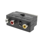 Преход SCART мъжки, 3х RCA+SVHS женски, ключ