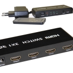 3-портов HDMI активен превключвател, Full HD, 3D, с дистанционно и захр. адаптер