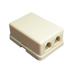 Телефонна розетка 2x RJ11, 6P4C, (40x55 мм)