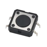 Бутон за платка 12x12 мм, Н:4.3 мм, 4P (ON)-OFF, 50mA/12VDC