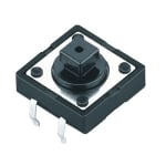 Бутон за платка 12x12 мм, Н:7.3 мм, 4P (ON)-OFF, 50mA/12VDC