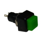 Бутон незадържащ M10, 15х15 мм, OFF-(ON), SPST, 1A/250VAC, ЗЕЛЕН