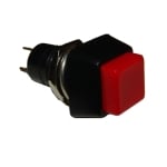 Бутон задържащ M10, 15х15 мм, OFF-ON, SPST,1A/250VAC, ЧЕРВЕН