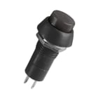 Бутон задържащ M12, Ф18 мм, OFF-ON, SPST,1A/250VAC, ЧЕРЕН