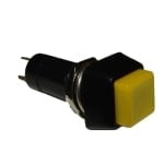 Бутон задържащ M12, 15х15 мм, OFF-ON, SPST,1A/250VAC, ЖЪЛТ