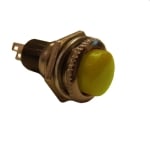 Бутон незадържащ M12, Ф14 мм, OFF-(ON), SPST, 2A/250VAC, ЖЪЛТ