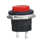 Бутон незадържащ M16, Ф19 мм, OFF-(ON), SPST, 3A/250VAC, ЧЕРВЕН