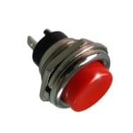 Бутон незадържащ M16, Ф19 мм, OFF-(ON), SPST, 1A/250VAC, ЧЕРВЕН
