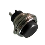 Бутон незадържащ M16, Ф19 мм, OFF-(ON), SPST, 1A/250VAC, ЧЕРЕН