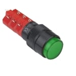 Бутон задържащ, подсветка, М16, Ф18 мм, 3NO/3NC, 5A/250V, 2A/24V, 250V ЗЕЛЕН