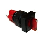 Превключвател ротационен светещ М16, 18х18 мм, ON-OFF, 5A/250V, 2A/24V, 250V ЧЕРВЕН
