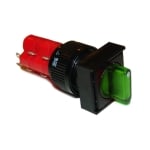 Превключвател ротационен светещ М16, 18х18 мм, 2х ON-OFF, 5A/250V, 2A/24V, 12V ЗЕЛЕН