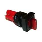 Превключвател ротационен светещ М16, 18х18 мм, 2х ON-OFF, 5A/250V, 2A/24V, 250V ЧЕРВЕН