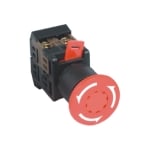 Бутон задържащ, подсветка, авариен, М22, 2NO/2NC, 10A/600V, 250V ЧЕРВЕН