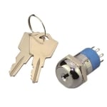 Превключвател с ключ М19, 6P, 2x ON-ON, 2A/250V, плосък ключ