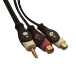 Кабел 3.5 мм мъжки ST , 2x RCA женски (2xФ4 мм) CCS, 0.2 м
