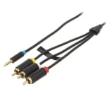 Кабел 3.5 мм мъжки, 3x RCA мъжки, 3 канала BC, 1.5 м
