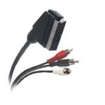 Кабел SCART мъжки, 3x RCA мъжки (Ф5 мм +3.2x6.4 мм) CCS,1.5 м