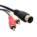 Кабел  DIN 5P мъжки, 2x RCA мъжки, 1.5 м