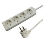 Захранващ кабел разклонител, 4x SCHUKO, 1.5 м, БЯЛ