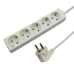 Захранващ кабел разклонител, 5x SCHUKO, 1.5 м, БЯЛ