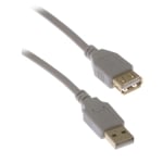 Кабел USB 2.0A мъжки, USB 2.0A женски, 0.80 м, СИВ