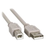 Кабел USB 2.0A мъжки, USB 2.0B мъжки, 3 м, СИВ