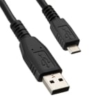 Кабел USB A мъжки, micro 5P мъжки, 0.8 м, ЧЕРЕН