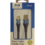 Кабел USB A мъжки, Apple Lightning VQ-D119, 3.0A, 1.20 м, СИН